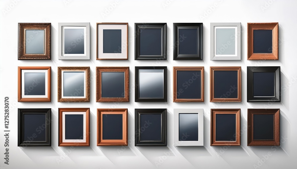 Poster isolated template mockups of unique shape photo frames a stunning array of designs ideal for showcas