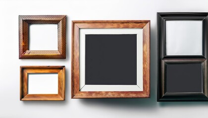 Collection of Unique Photo Frames in Various Shapes Isolated Template Mockups Showcasing Different Designs and Colors, Perfect for Digital Art, Home Decor, or Inspiring Modern Designs with a