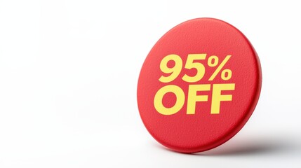 Bold Discount Badge Displaying 95% Off on White Background