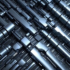 Metallic pipes and circuits abstract industrial grid pattern / Tuberías metálicas y circuitos patrón industrial abstracto