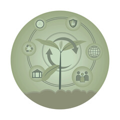 ESG concept with small tree for environmental, social, and governance.