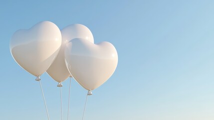 Obraz premium Balloons, hearts and space for text in the middle.