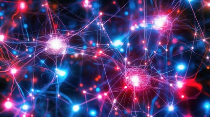 Fototapeta premium Intricate Neural Network: A Microscopic Visualization of Brain Cell Connections