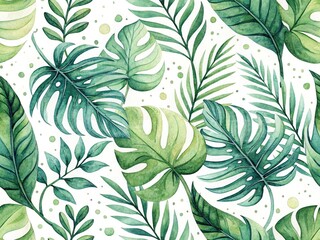 Watercolor Green Pattern Background Abstract Art