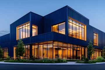 Obraz premium Modern office building dusk exterior