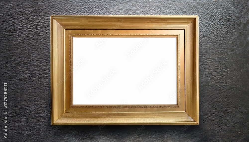 Poster realistic empty golden framing elegant photo gallery design showcasing a serene and calm atmosphere 
