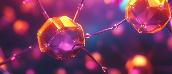 Abstract vibrant molecules in a network