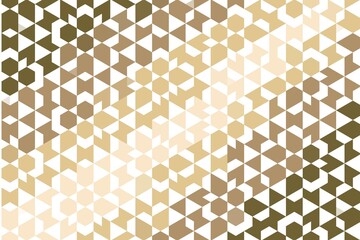 Abstract honeycomb mosaic design in brown and beige with a structured geometric pattern. Abstract background concept