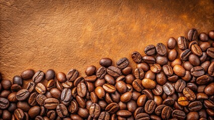 Roasted Coffee Beans on Brown Background A Rich and Aromatic Image