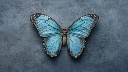Stunning Blue Butterfly on Textured Background