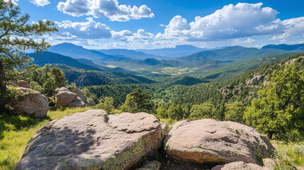 Fototapeta premium Majestic Mountain Valley Viewpoint