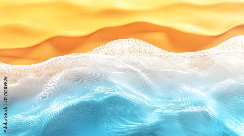 Aufkleber stunning abstract beach scene showcasing the soft transition of warm sandy hues into the cool ocean 