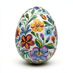 a hand painted easter egg with a floral design
