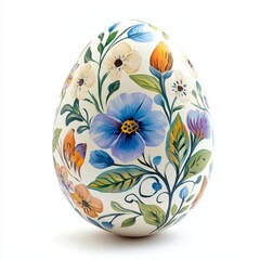 a hand painted easter egg with a floral design