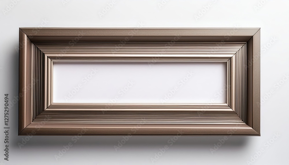 Poster minimalistic rectangular picture frame against a pure white backdrop, embracing simplicity and elega