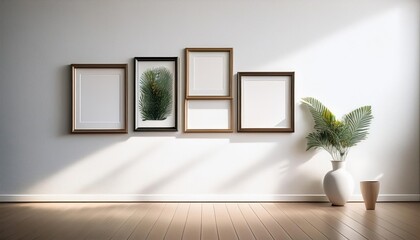 Minimalist Interior Picture Frames in Harmony with a White Backdrop, Elevating Simplicity and Serenity within a Modern Space