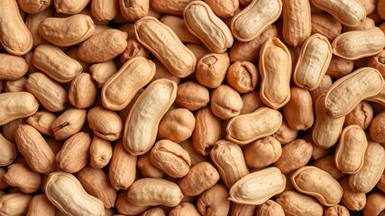 Obraz premium Close-up shot of a textured background filled with peanuts in shells, texture, peanuts