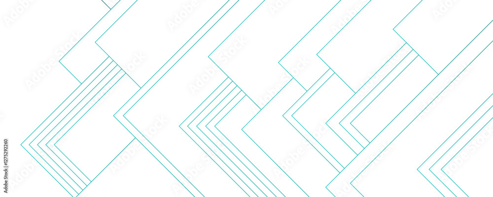 Poster Blue cyan minimal lines abstract futuristic tech background. Blue geometric lines tech design. Blue lines abstract technology geometric pattern. futuristic architecture Geometric triangle and squares 