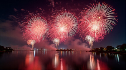 fireworks over the river