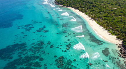 Aerial view of ocean waves