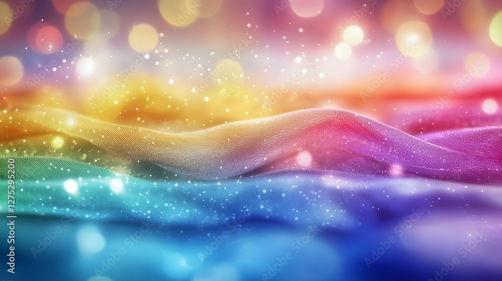 Aufkleber A glowing and fluid abstract rainbow background with a soft blur effect creating a dreamy dynamic and colorful aesthetic that embodies LGBTQ pride and creativity