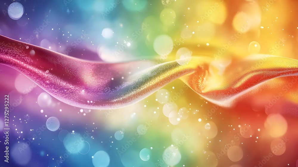 Aufkleber A glowing and fluid abstract rainbow background with a soft blur effect creating a dreamy dynamic and colorful aesthetic that embodies LGBTQ pride and creativity  The vibrant iridescent