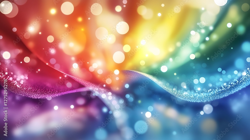 Poster Smooth and Blurred Spectrum of Rainbow Colors Softly Transitioning from Warm to Cool Tones Perfect as a Colorful and Abstract Backdrop for Modern Design and Digital Art