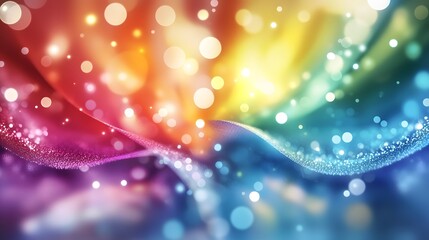 Obraz premium Smooth and Blurred Spectrum of Rainbow Colors Softly Transitioning from Warm to Cool Tones Perfect as a Colorful and Abstract Backdrop for Modern Design and Digital Art