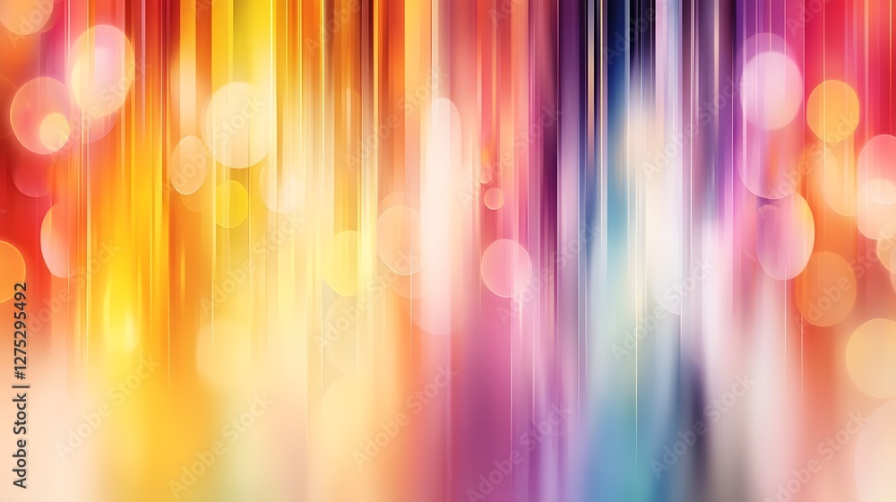 Aufkleber Vibrant and dreamy abstract background featuring a soft blurry rainbow color spectrum seamlessly blending warm and cool tones to create a smooth and dynamic gradient effect