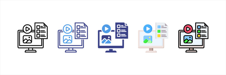 Content Plan Multistyle Icon Set