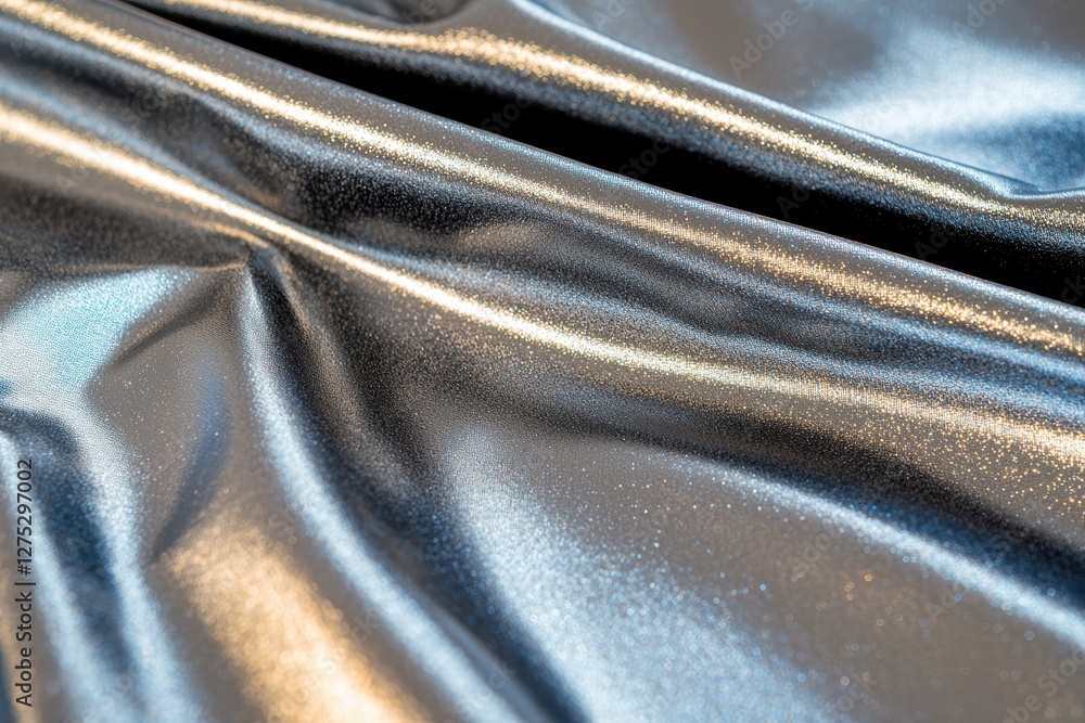 Poster shimmering metallic fabric with smooth texture and subtle glossy finish
