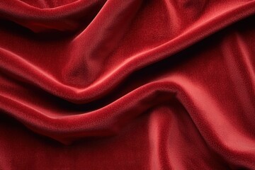 Obraz premium Luxurious Smooth Red Fabric Draped Elegantly with Soft Textures and Rich Colors