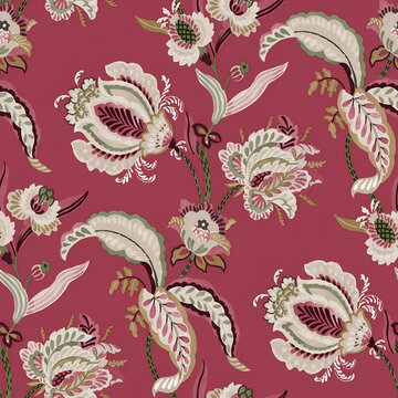 seamless floral pattern, wallpaer pattern, pink and red floral