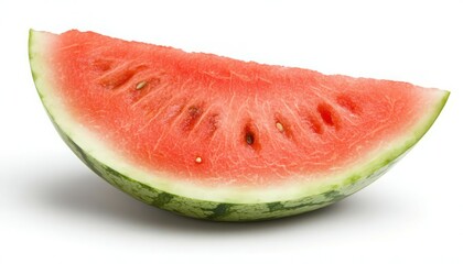 Juicy Watermelon Slice on White Background