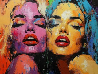 Vibrant Pop Art Portraits of Women with Colorful Expressions and Bold Makeup