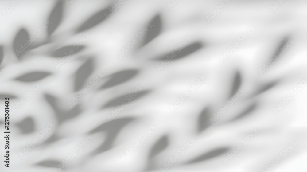 Poster Serene Abstract Composition of Natural Leaf Shadows on Minimalist White Background Offering a Fresh and Contemporary Look with Organic Patterns and Gentle Contrasts