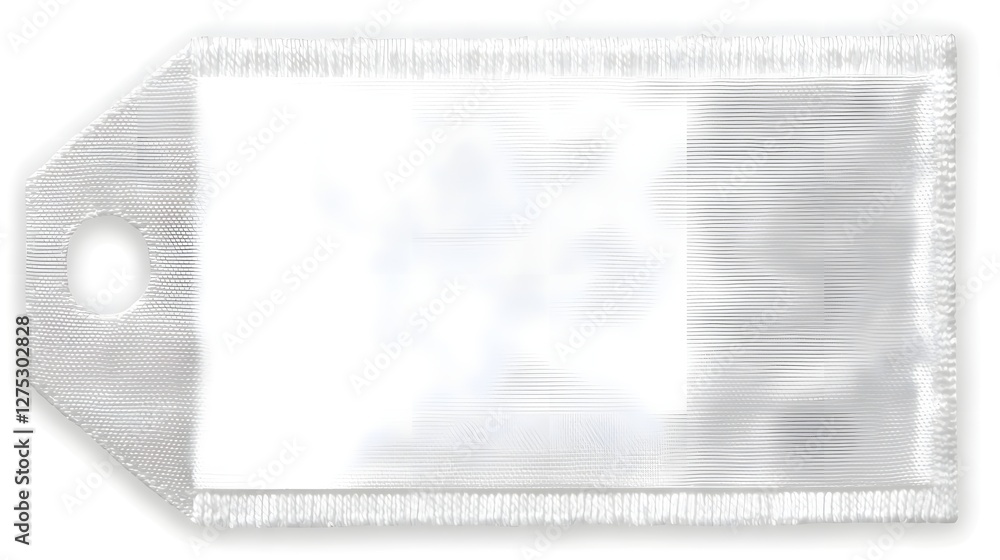 Poster elegant blank clothing tag or label with a smooth matte finish isolated on a plain white background 