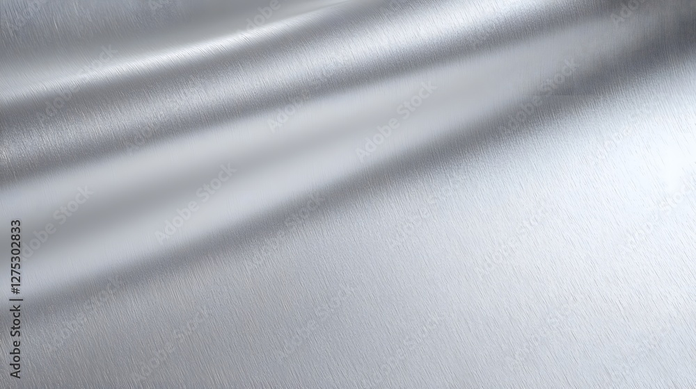Aufkleber shimmering silver aluminum texture with flowing light waves elegant smooth gray metallic background 