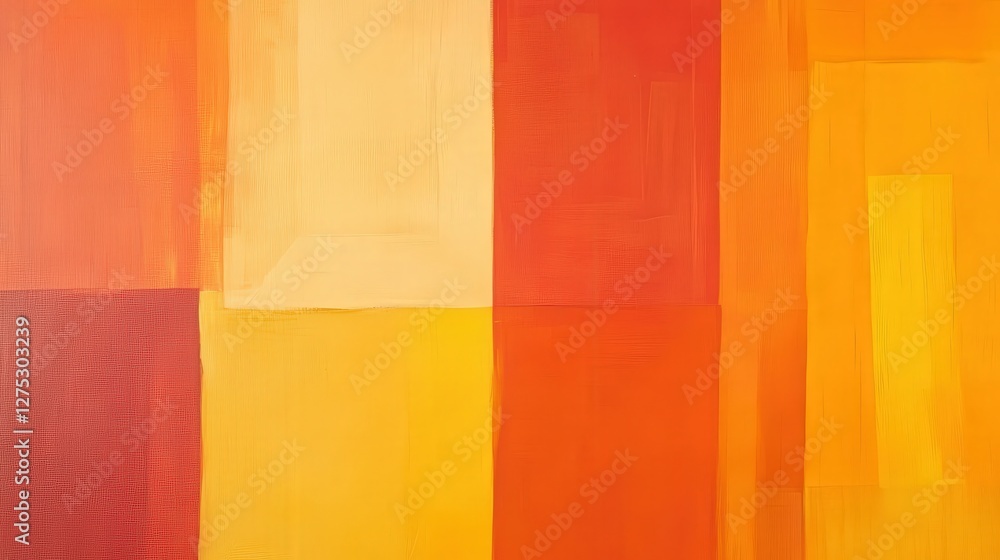 Poster abstract warm color block painting with textured strokes