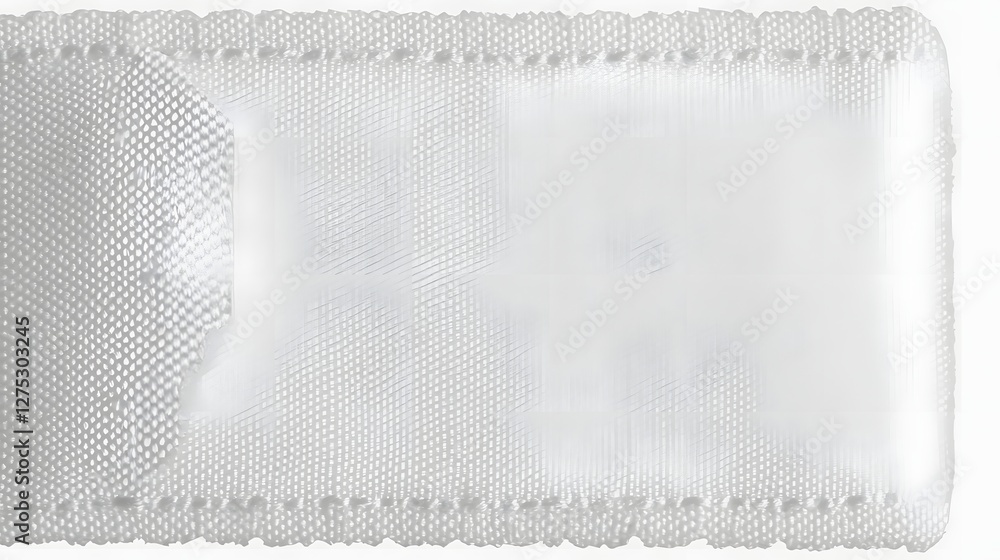 Poster white blank clothing tag label featuring soft lighting and elegant simplicity isolated on a plain wh