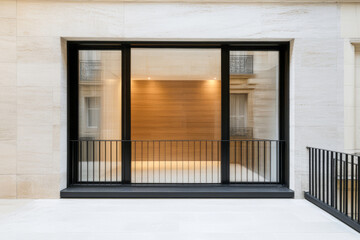 Elegant modern balcony design showcasing minimalist architecture in urban environment