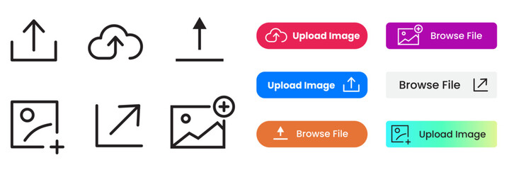 upload image icon set
