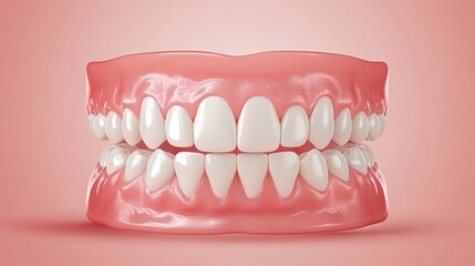 Obraz premium 3D concept vector of teeth whitening Dental veneers and tooth beauty treatment