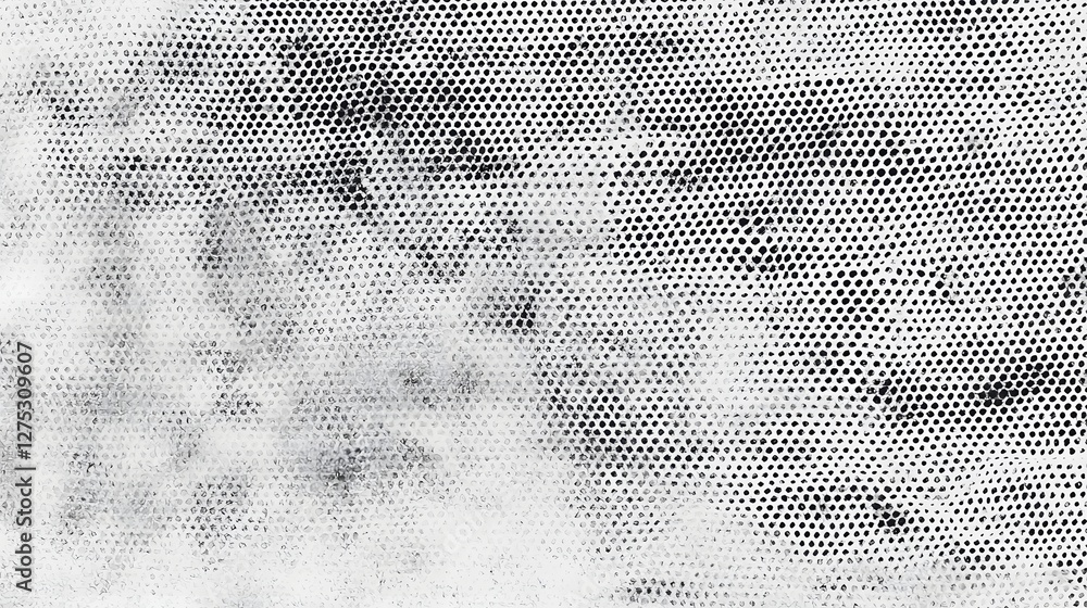Poster vintage and halftone gradient texture with faded gritty noise overlay on scanned paper background