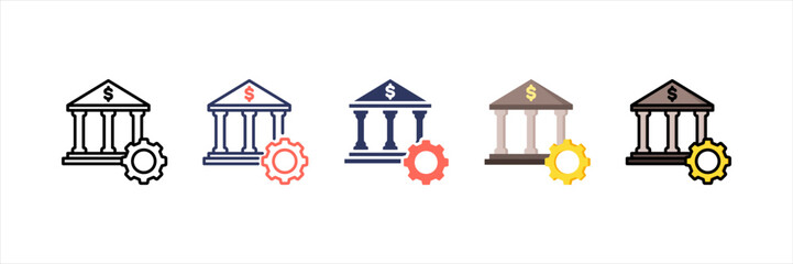 Central Bank Multistyle Icon Set
