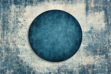 Vintage blue round sticker design featuring a worn texture, ideal for marketing products with customizable areas for personal or business branding projects