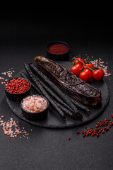 Horse meat sausage with salt, spices and herbs