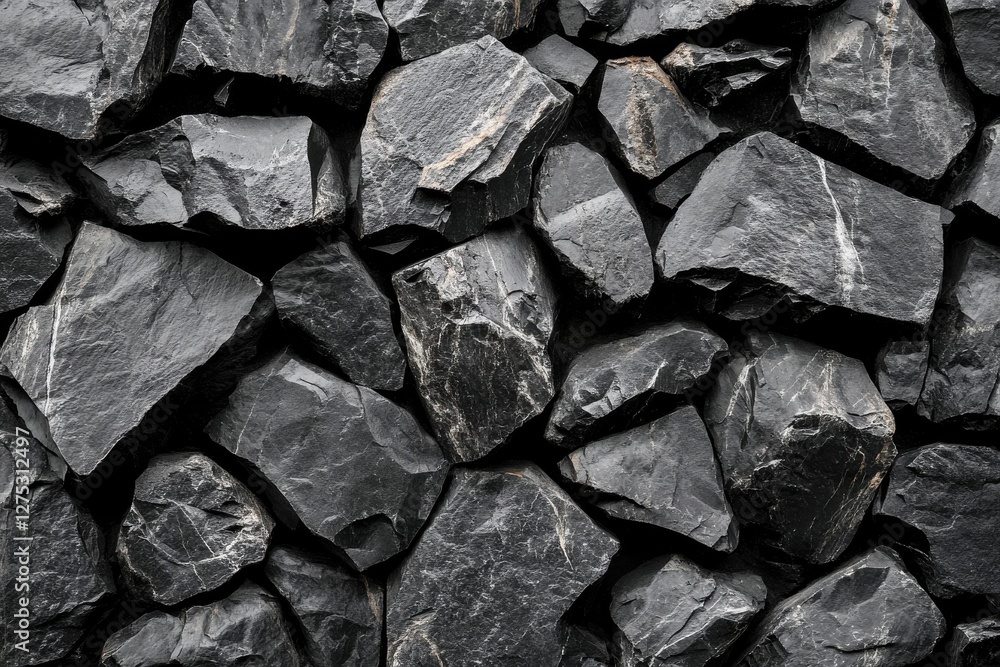 Poster sleek black background with textured rock patterns for modern design projects and promotional materi
