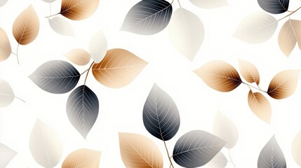 Nature-inspired wallpaper with hand-drawn leaves and earthy tones, perfect for calming spaces