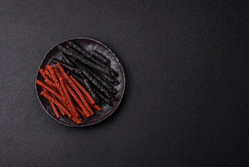 Horse meat sausage with salt, spices and herbs